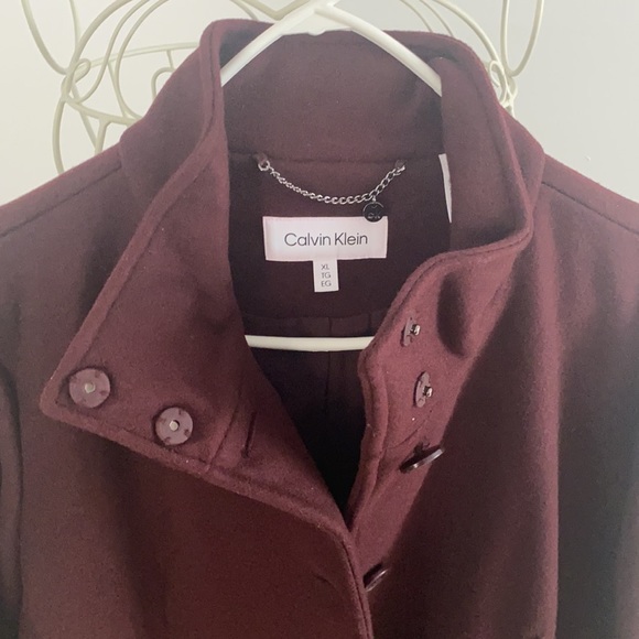 Calvin Klein Walker Coat in Bordeaux - Picture 11 of 16